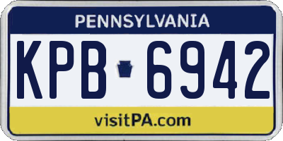 PA license plate KPB6942