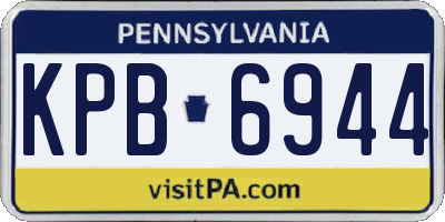 PA license plate KPB6944
