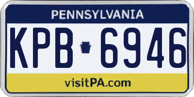 PA license plate KPB6946