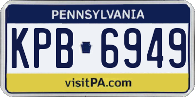 PA license plate KPB6949