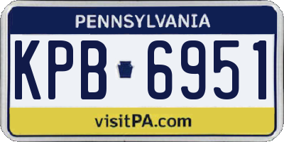 PA license plate KPB6951