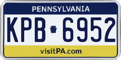 PA license plate KPB6952