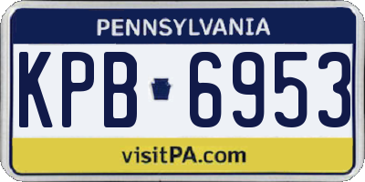PA license plate KPB6953