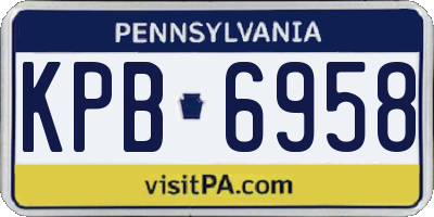 PA license plate KPB6958