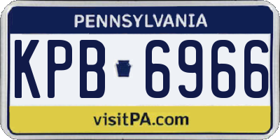 PA license plate KPB6966