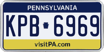 PA license plate KPB6969