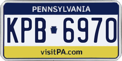 PA license plate KPB6970