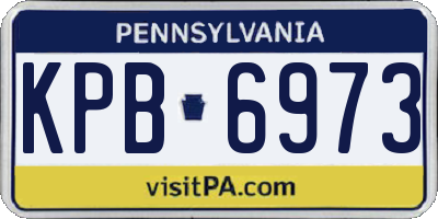 PA license plate KPB6973