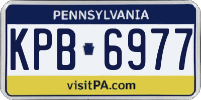 PA license plate KPB6977