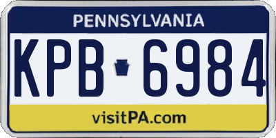PA license plate KPB6984