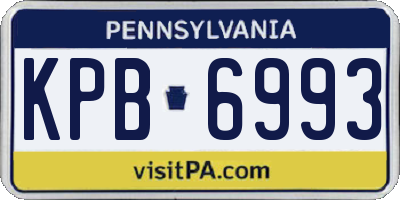 PA license plate KPB6993
