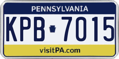 PA license plate KPB7015