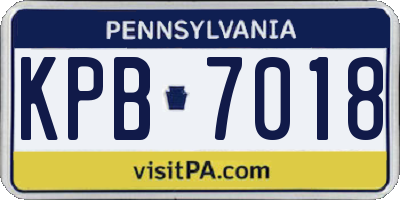 PA license plate KPB7018