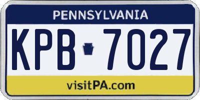 PA license plate KPB7027