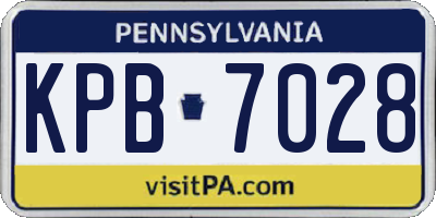PA license plate KPB7028