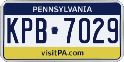 PA license plate KPB7029