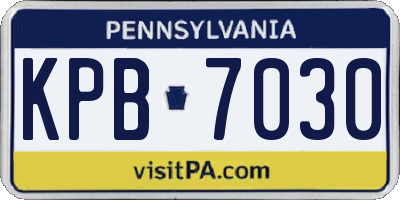 PA license plate KPB7030