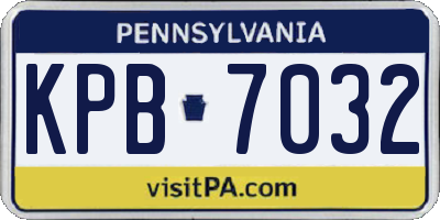 PA license plate KPB7032