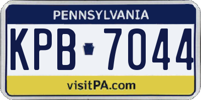 PA license plate KPB7044