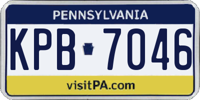 PA license plate KPB7046