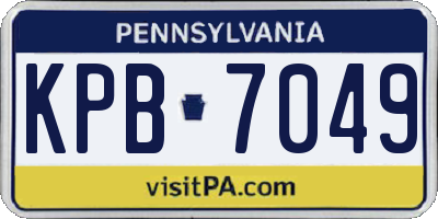 PA license plate KPB7049