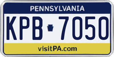 PA license plate KPB7050