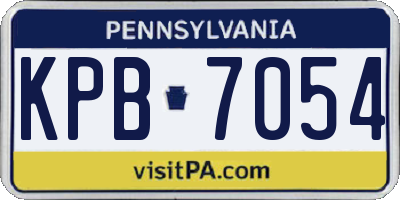 PA license plate KPB7054