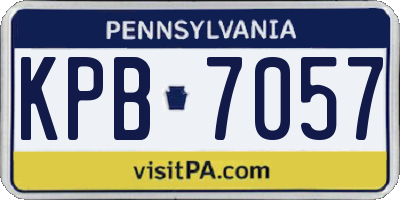 PA license plate KPB7057