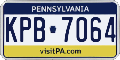 PA license plate KPB7064