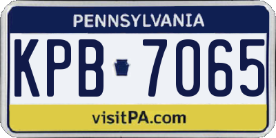 PA license plate KPB7065