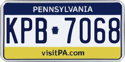 PA license plate KPB7068