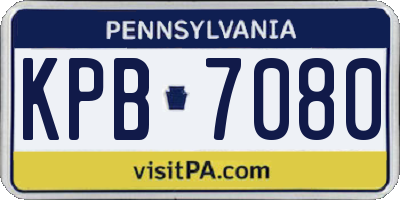 PA license plate KPB7080