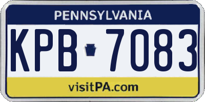PA license plate KPB7083