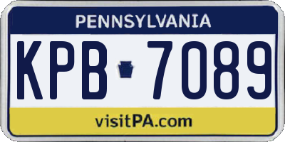 PA license plate KPB7089
