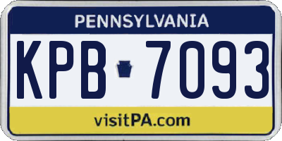PA license plate KPB7093