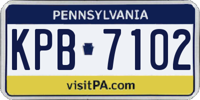 PA license plate KPB7102