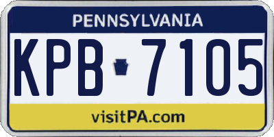PA license plate KPB7105