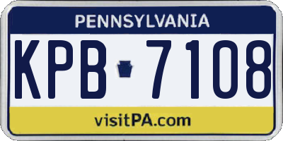 PA license plate KPB7108