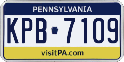 PA license plate KPB7109
