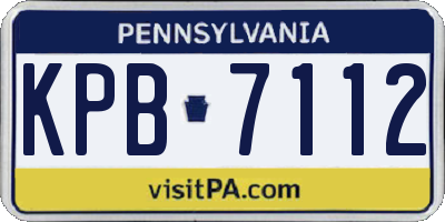 PA license plate KPB7112