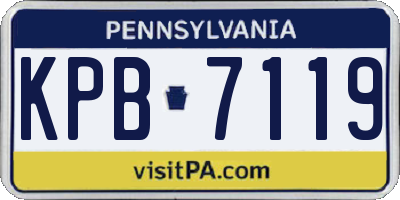 PA license plate KPB7119