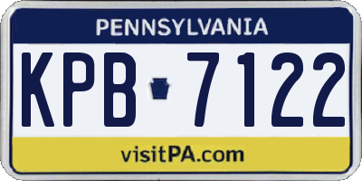PA license plate KPB7122
