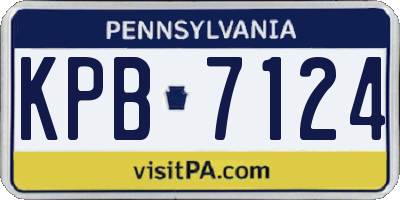 PA license plate KPB7124
