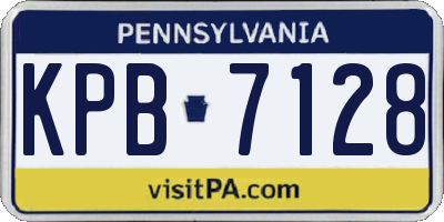 PA license plate KPB7128