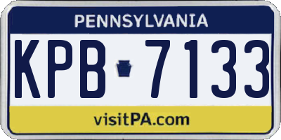 PA license plate KPB7133