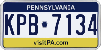 PA license plate KPB7134