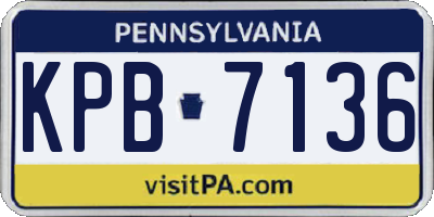 PA license plate KPB7136
