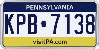 PA license plate KPB7138