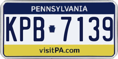 PA license plate KPB7139