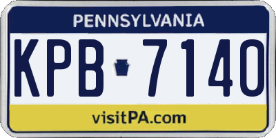 PA license plate KPB7140